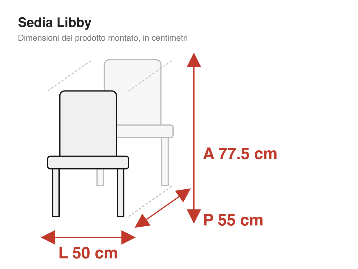 Sedia Libby: dimensioni